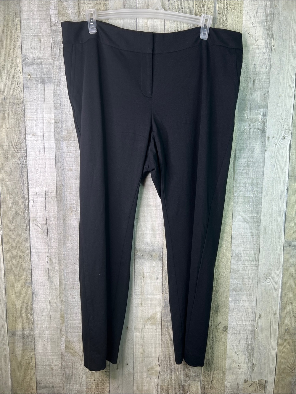 Vince Camuto Size 18W Black Straight Leg Dress Pants Faux Pockets